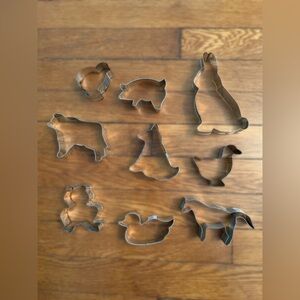 Vintage Stainless Steel Farm Animal Cookie Cutter Set (9 ct)